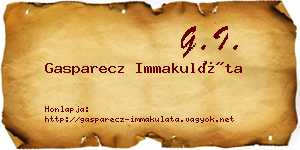 Gasparecz Immakuláta névjegykártya